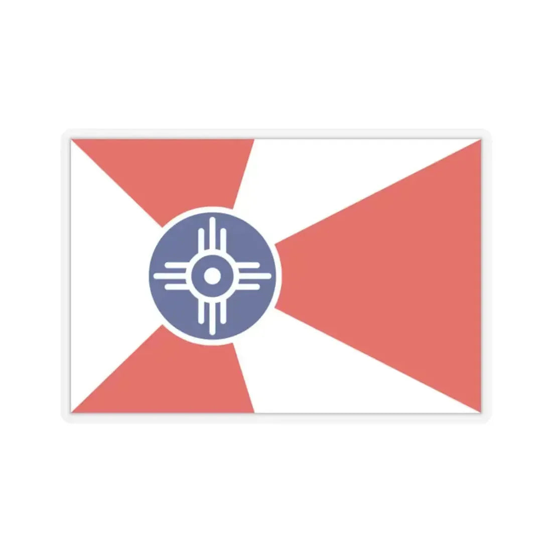 Flag of Wichita, Kansas - STICKER Vinyl Kiss-Cut Decal 2 Inch Transparent - The Sticker Space