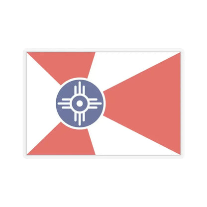 Flag of Wichita, Kansas - STICKER Vinyl Kiss-Cut Decal 2 Inch Transparent - The Sticker Space