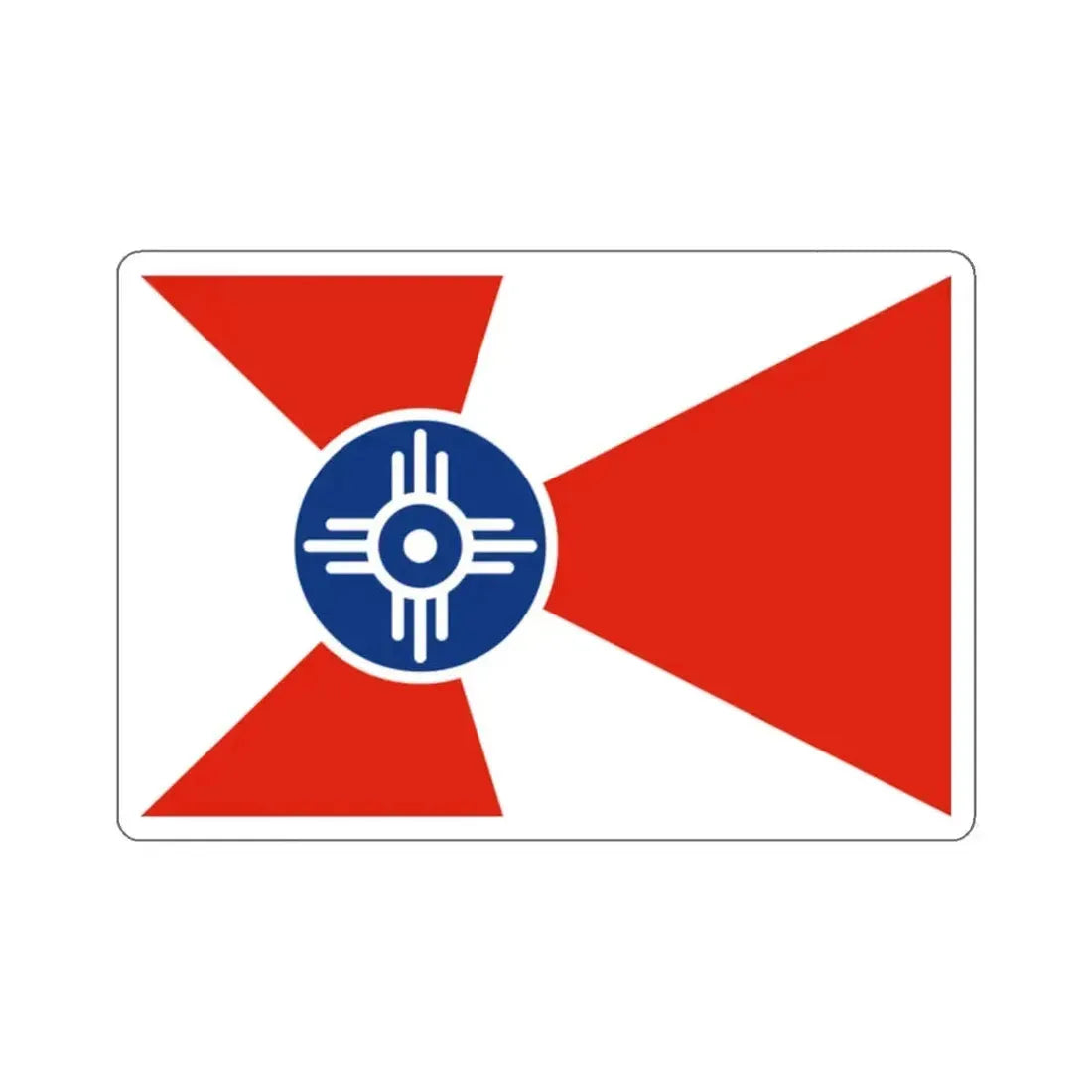 Flag of Wichita, Kansas - STICKER Vinyl Kiss-Cut Decal 2 Inch White - The Sticker Space