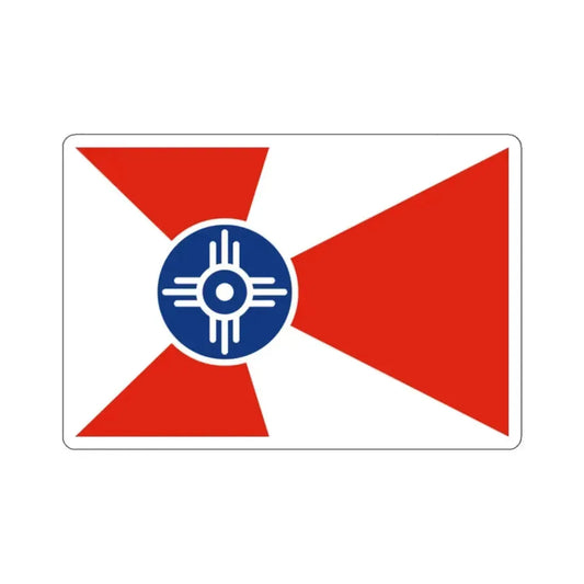 Flag of Wichita, Kansas - STICKER Vinyl Kiss-Cut Decal 2 Inch White - The Sticker Space