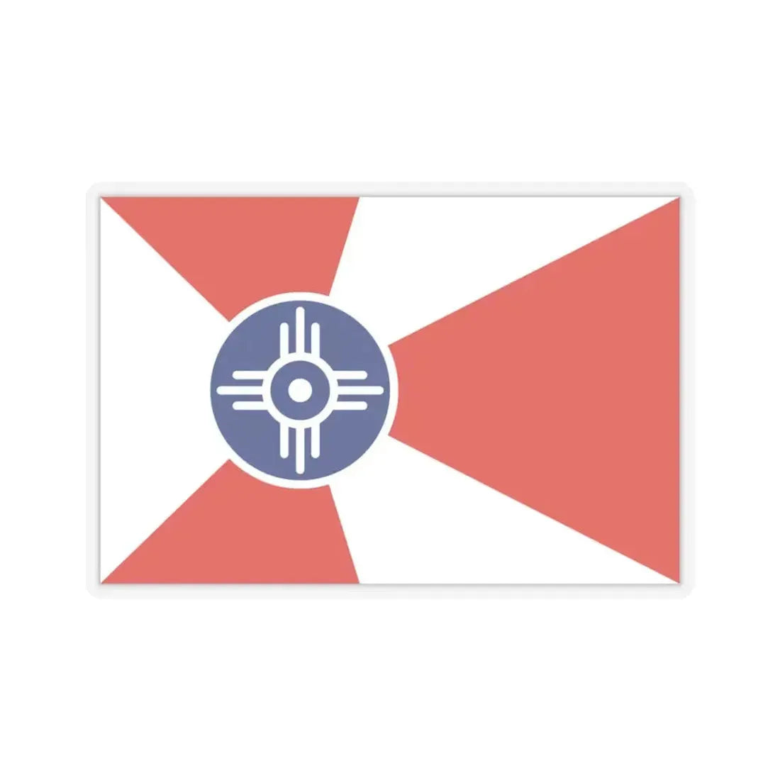 Flag of Wichita, Kansas - STICKER Vinyl Kiss-Cut Decal 3 Inch Transparent - The Sticker Space