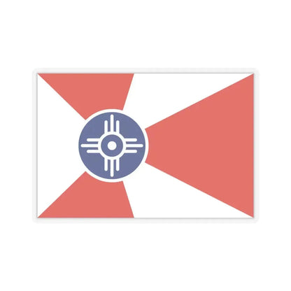 Flag of Wichita, Kansas - STICKER Vinyl Kiss-Cut Decal 3 Inch Transparent - The Sticker Space