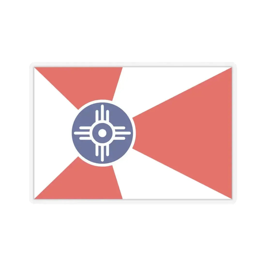 Flag of Wichita, Kansas - STICKER Vinyl Kiss-Cut Decal 4 Inch Transparent - The Sticker Space