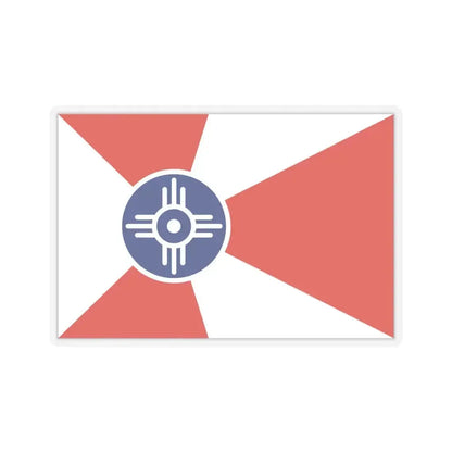 Flag of Wichita, Kansas - STICKER Vinyl Kiss-Cut Decal 4 Inch Transparent - The Sticker Space
