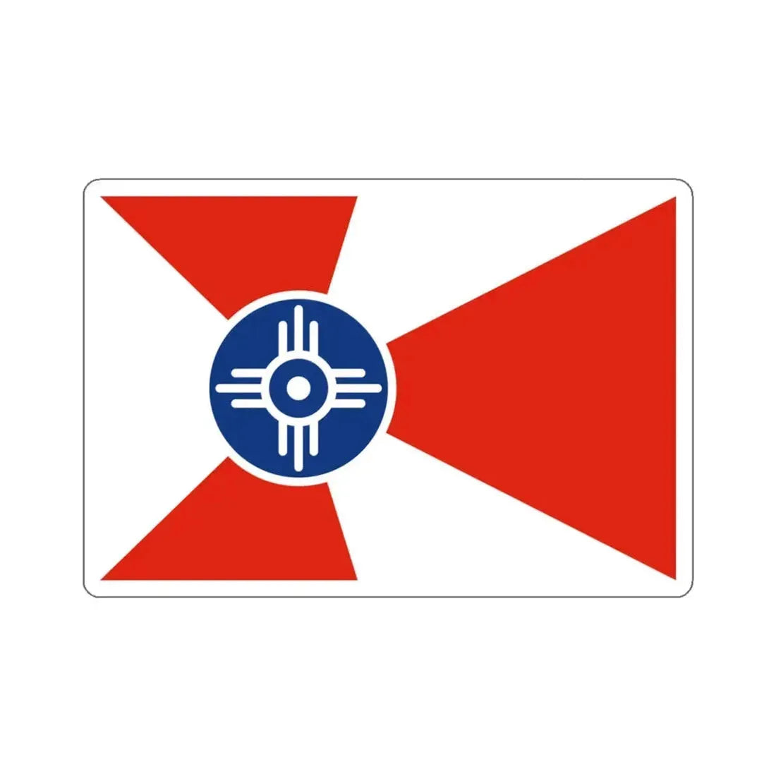 Flag of Wichita, Kansas - STICKER Vinyl Kiss-Cut Decal 4 Inch White - The Sticker Space