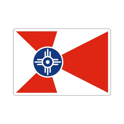Flag of Wichita, Kansas - STICKER Vinyl Kiss-Cut Decal 4 Inch White - The Sticker Space