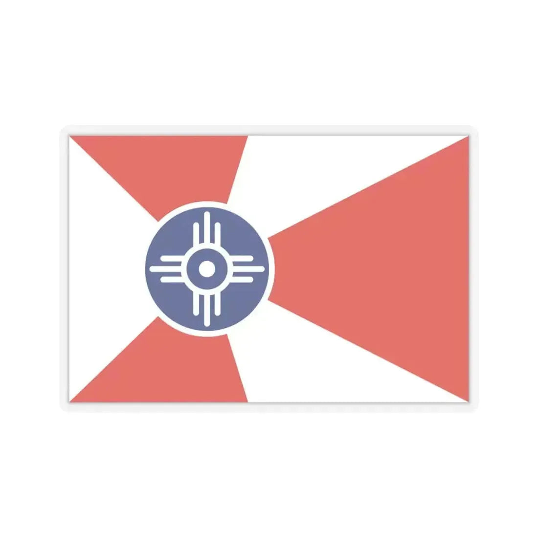Flag of Wichita, Kansas - STICKER Vinyl Kiss-Cut Decal 6 Inch Transparent - The Sticker Space