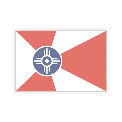 Flag of Wichita, Kansas - STICKER Vinyl Kiss-Cut Decal 6 Inch Transparent - The Sticker Space