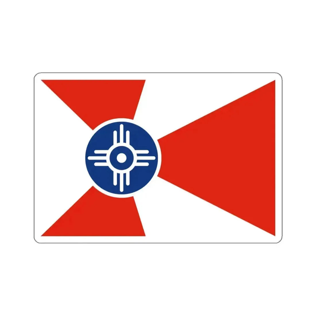 Flag of Wichita, Kansas - STICKER Vinyl Kiss-Cut Decal 6 Inch White - The Sticker Space