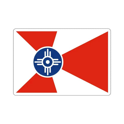 Flag of Wichita, Kansas - STICKER Vinyl Kiss-Cut Decal 6 Inch White - The Sticker Space