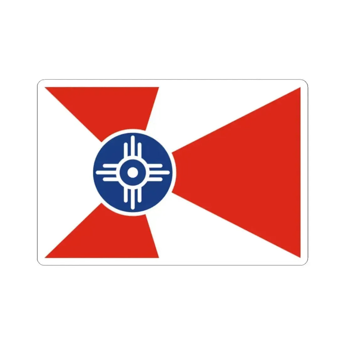 Flag of Wichita Kansas (United States) STICKER Vinyl Kiss-Cut Decal 2 Inch White - The Sticker Space