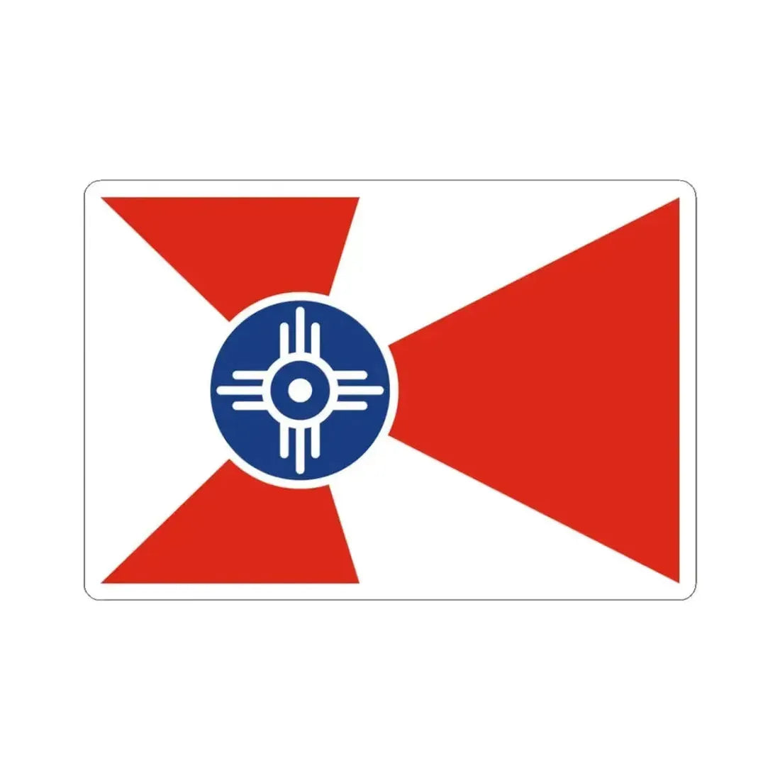 Flag of Wichita Kansas (United States) STICKER Vinyl Kiss-Cut Decal 3 Inch White - The Sticker Space