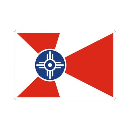 Flag of Wichita Kansas (United States) STICKER Vinyl Kiss-Cut Decal 3 Inch White - The Sticker Space