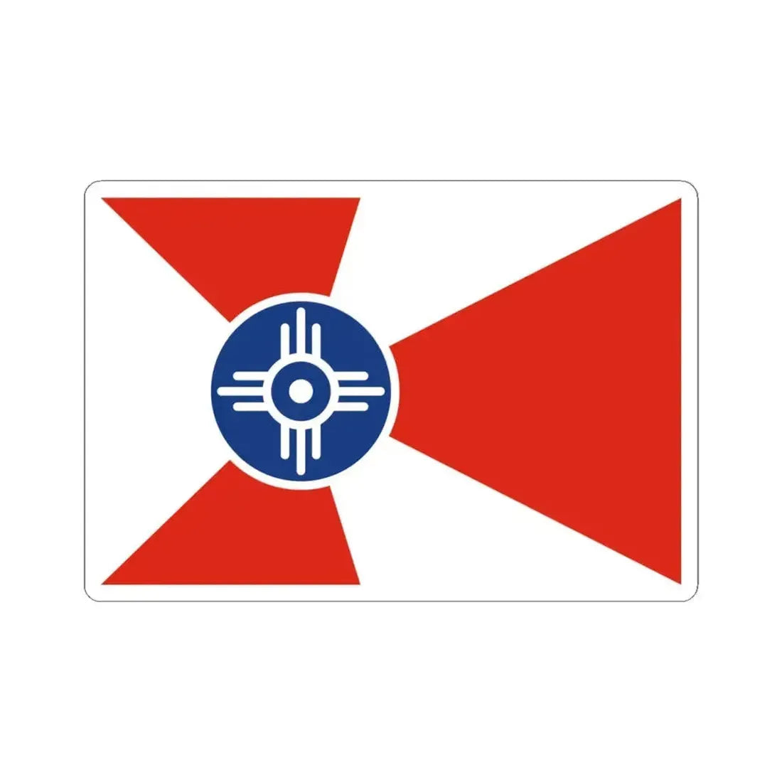 Flag of Wichita Kansas (United States) STICKER Vinyl Kiss-Cut Decal 4 Inch White - The Sticker Space