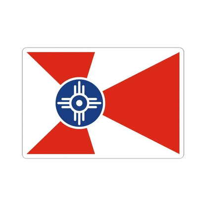 Flag of Wichita Kansas (United States) STICKER Vinyl Kiss-Cut Decal 4 Inch White - The Sticker Space