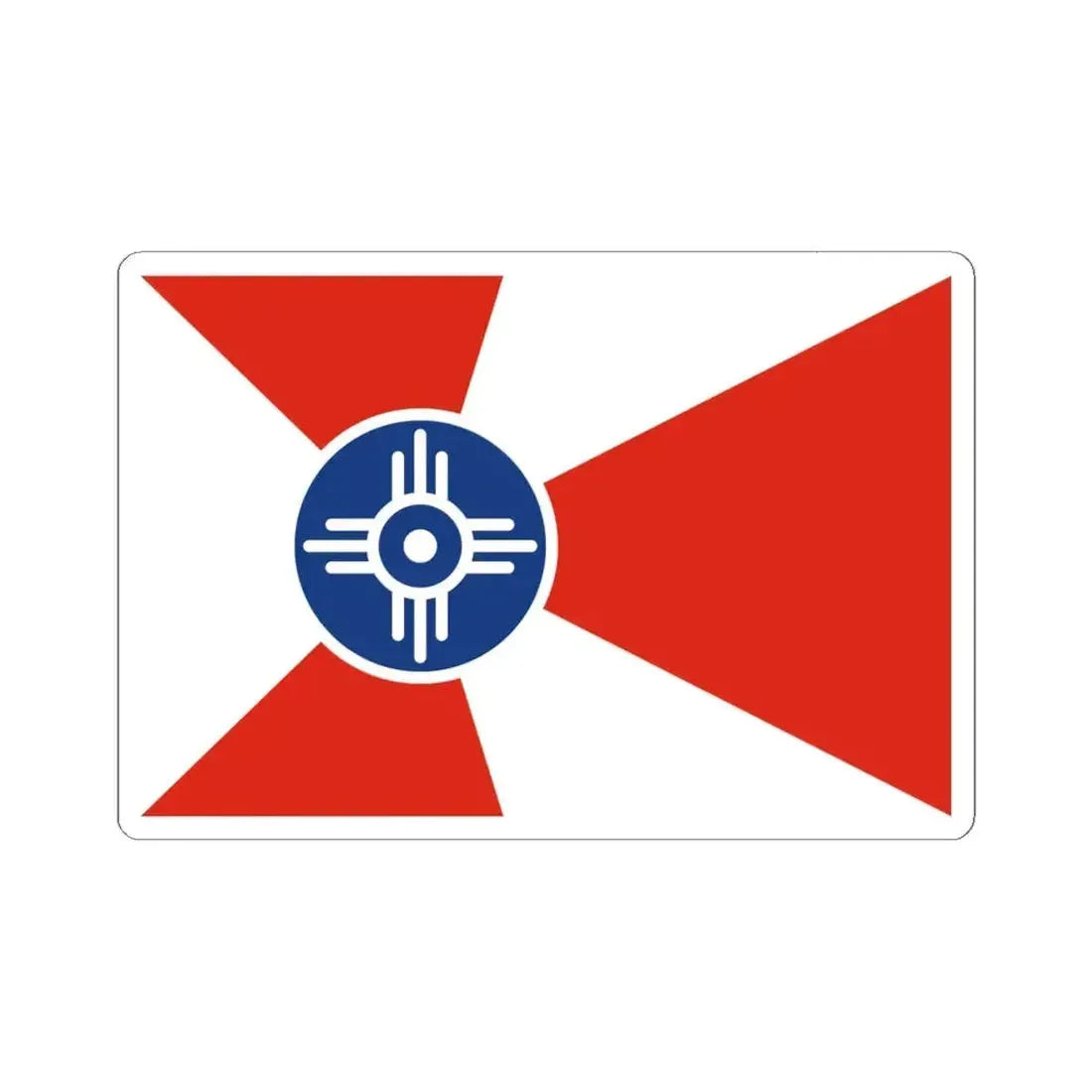 Flag of Wichita Kansas (United States) STICKER Vinyl Kiss-Cut Decal 6 Inch White - The Sticker Space