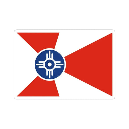 Flag of Wichita Kansas (United States) STICKER Vinyl Kiss-Cut Decal 6 Inch White - The Sticker Space