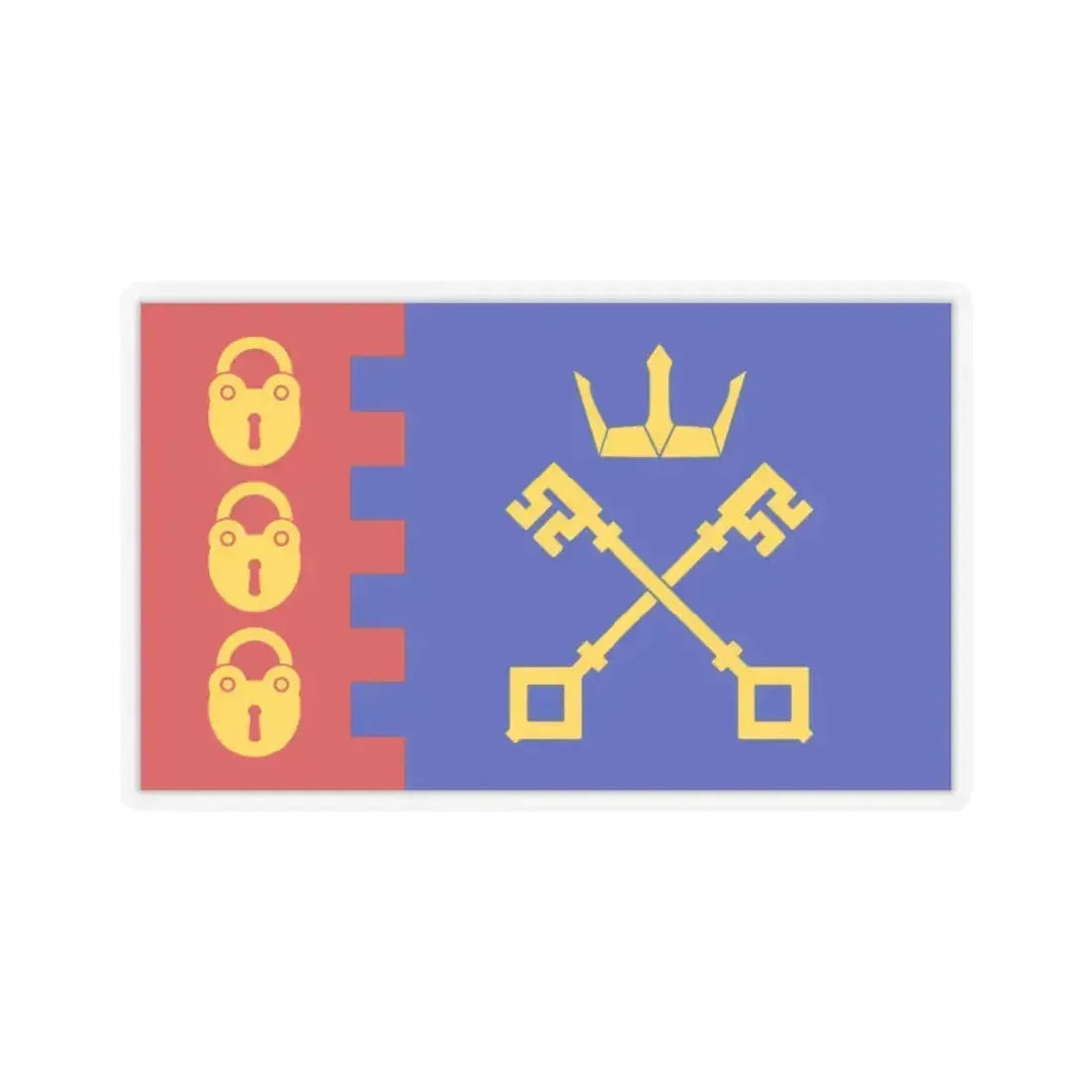 Flag of Willenhall UK - STICKER Vinyl Kiss-Cut Decal 2 Inch Transparent - The Sticker Space