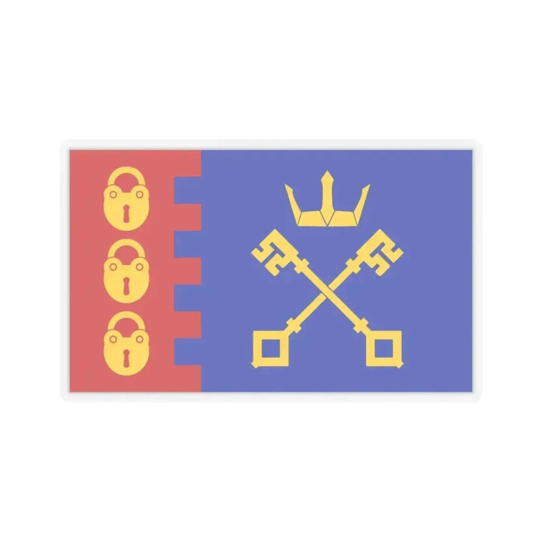 Flag of Willenhall UK - STICKER Vinyl Kiss-Cut Decal 3 Inch Transparent - The Sticker Space