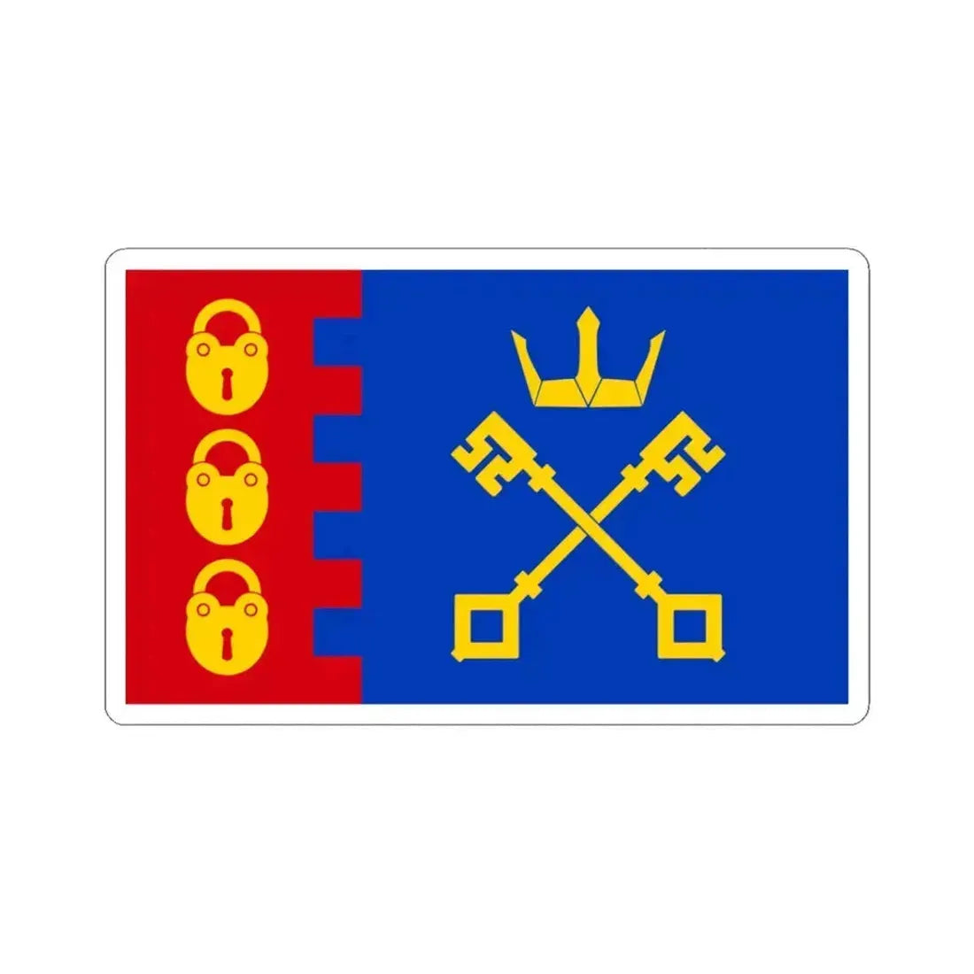 Flag of Willenhall UK - STICKER Vinyl Kiss-Cut Decal 3 Inch White - The Sticker Space