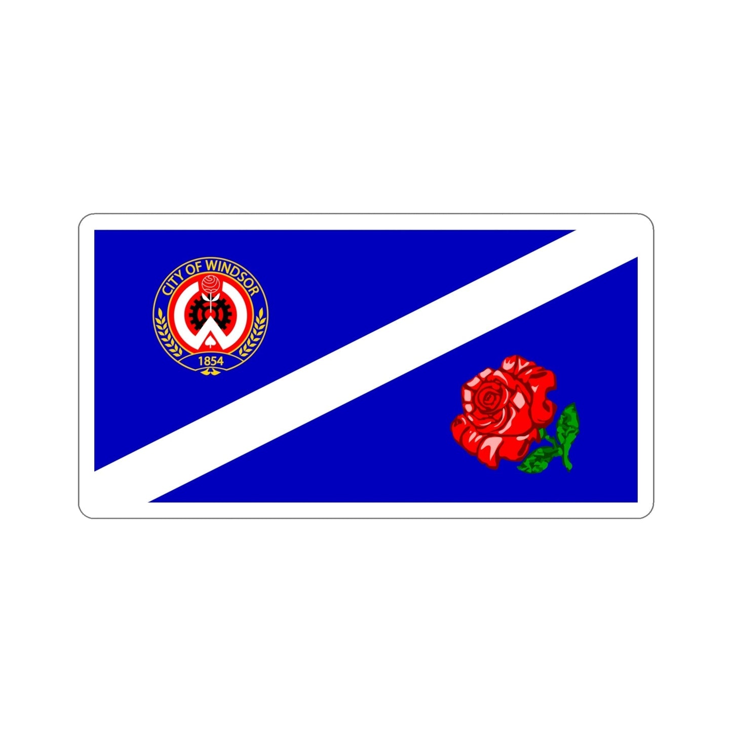 Flag of Windsor Ontario Canada STICKER Vinyl Die-Cut Decal-6 Inch-The Sticker Space