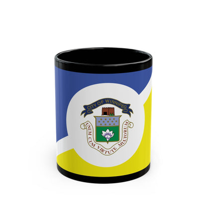 Flag of Winnipeg Canada - Black Coffee Mug-11oz-The Sticker Space