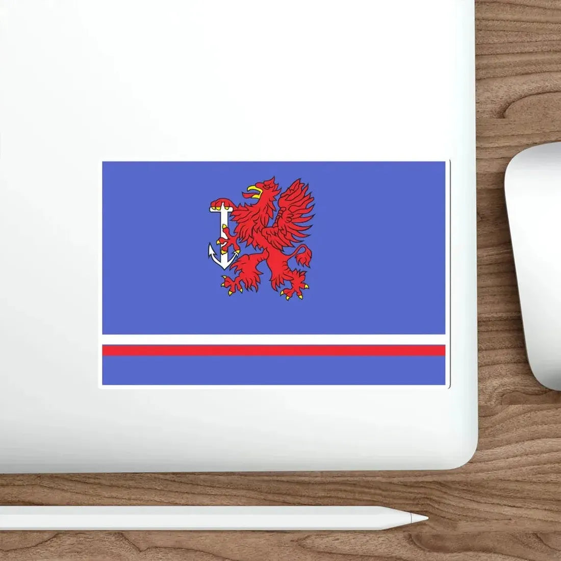 Flag of Świnoujście Poland STICKER Vinyl Die-Cut Decal - The Sticker Space