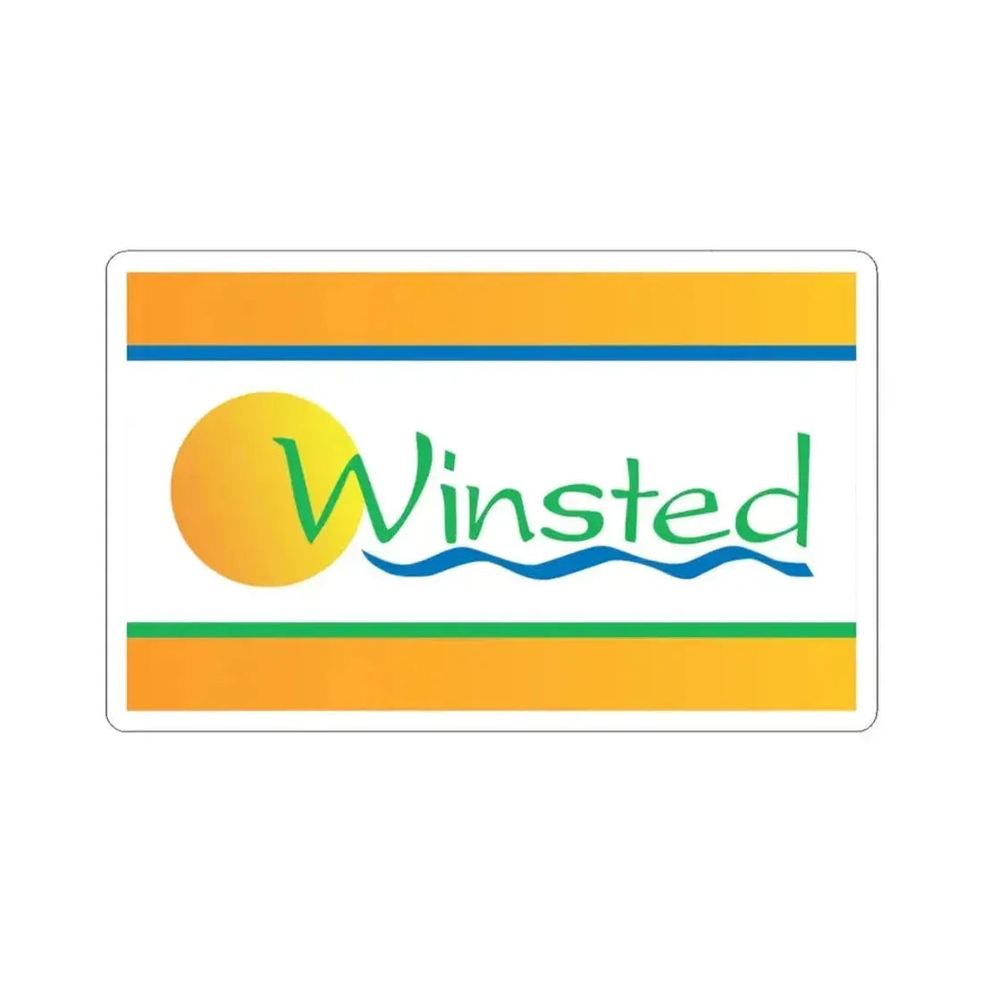 Flag of Winsted Minnesota (United States) STICKER Vinyl Kiss-Cut Decal 3 Inch White - The Sticker Space