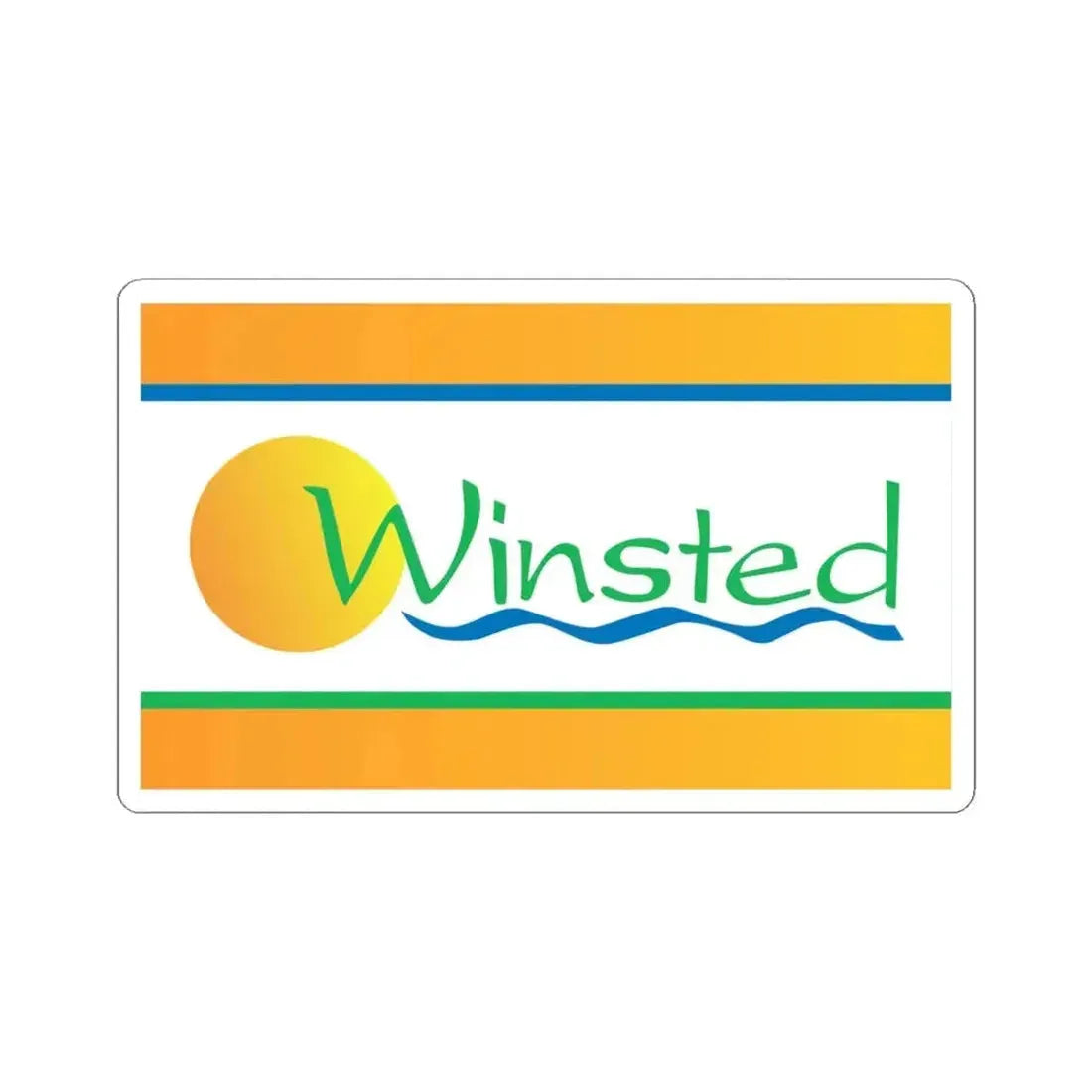 Flag of Winsted Minnesota (United States) STICKER Vinyl Kiss-Cut Decal 4 Inch White - The Sticker Space