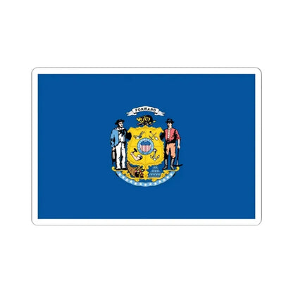 Flag of Wisconsin 1913-1981 unofficial (United States) STICKER Vinyl Kiss-Cut Decal 4 Inch White - The Sticker Space