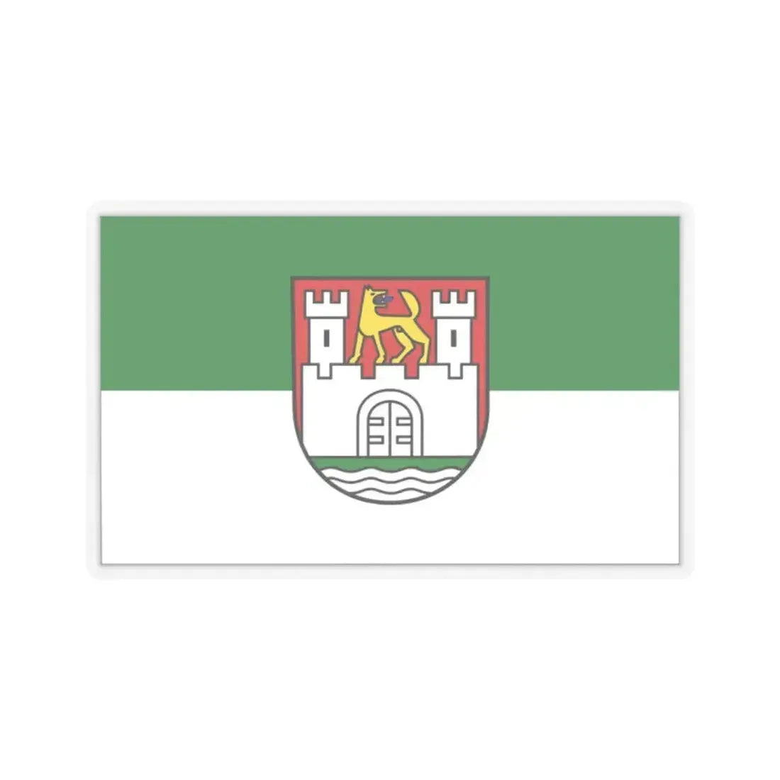 Flag of Wolfsburg Germany - STICKER Vinyl Kiss-Cut Decal 2 Inch Transparent - The Sticker Space