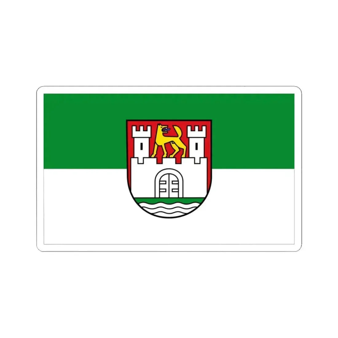 Flag of Wolfsburg Germany - STICKER Vinyl Kiss-Cut Decal 3 Inch White - The Sticker Space