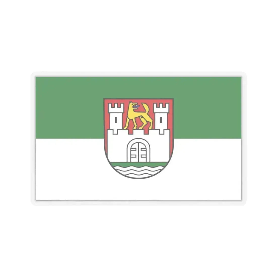 Flag of Wolfsburg Germany - STICKER Vinyl Kiss-Cut Decal 4 Inch Transparent - The Sticker Space