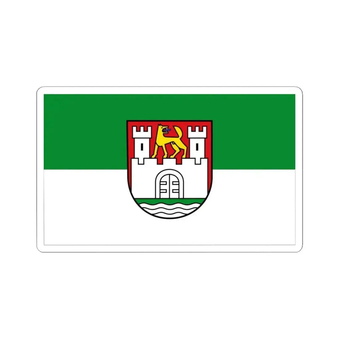 Flag of Wolfsburg Germany - STICKER Vinyl Kiss-Cut Decal 4 Inch White - The Sticker Space