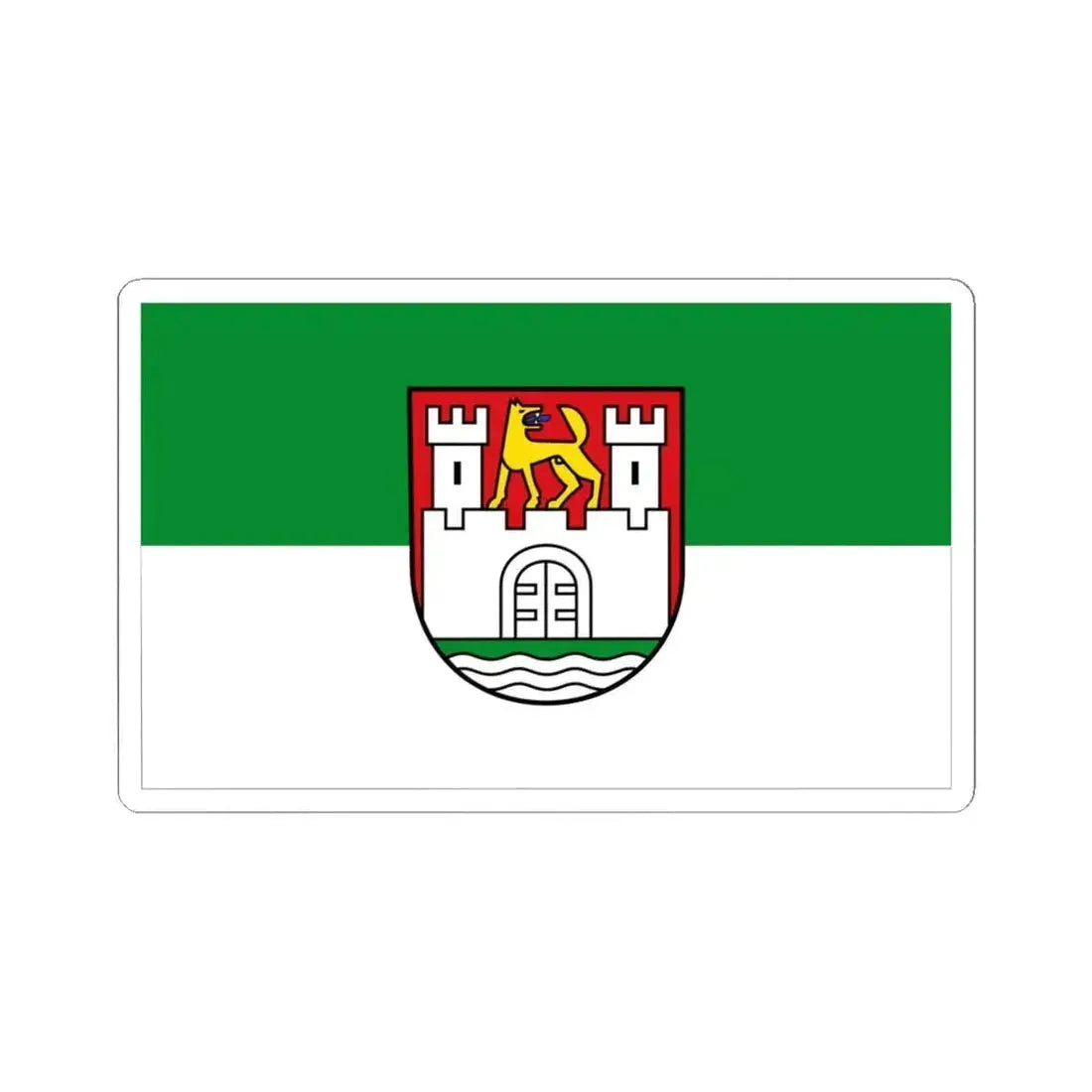 Flag of Wolfsburg Germany - STICKER Vinyl Kiss-Cut Decal 6 Inch White - The Sticker Space