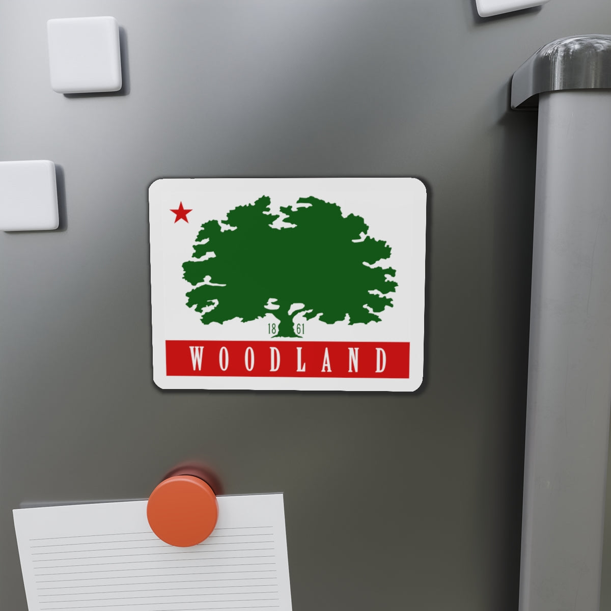 Flag of Woodland California - Die-Cut Magnet-The Sticker Space