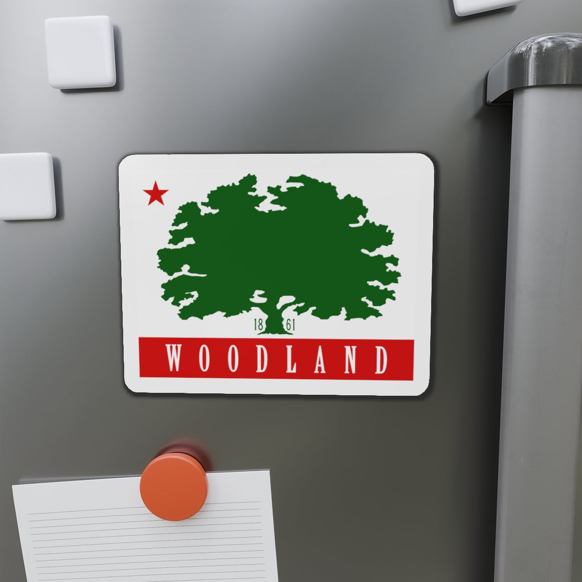 Flag of Woodland California - Die-Cut Magnet-The Sticker Space