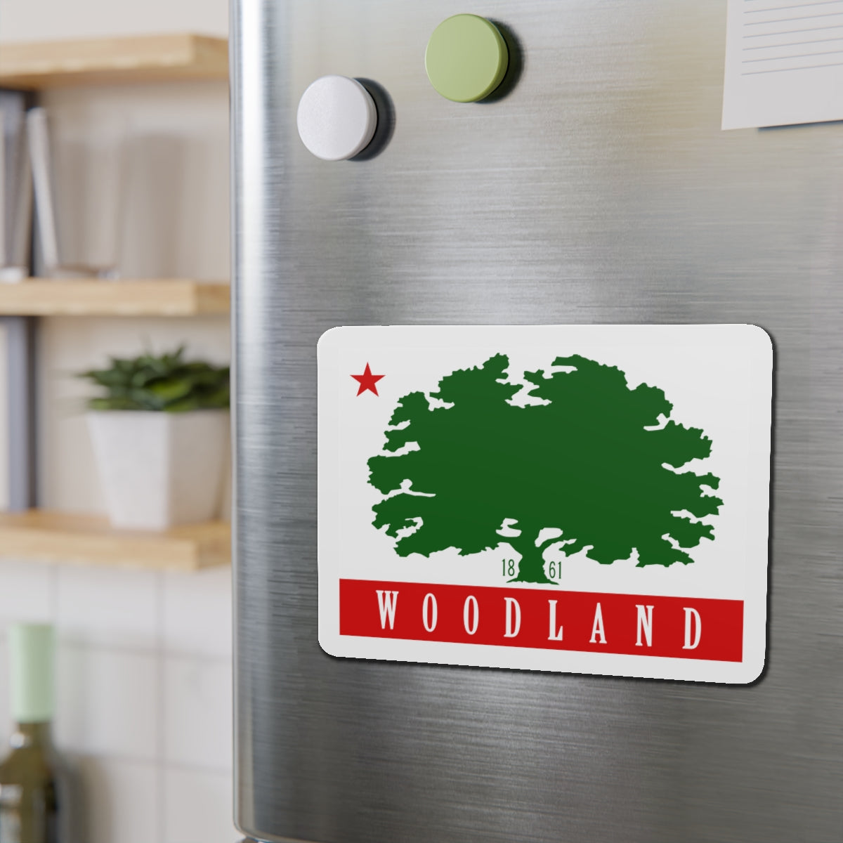 Flag of Woodland California - Die-Cut Magnet-The Sticker Space