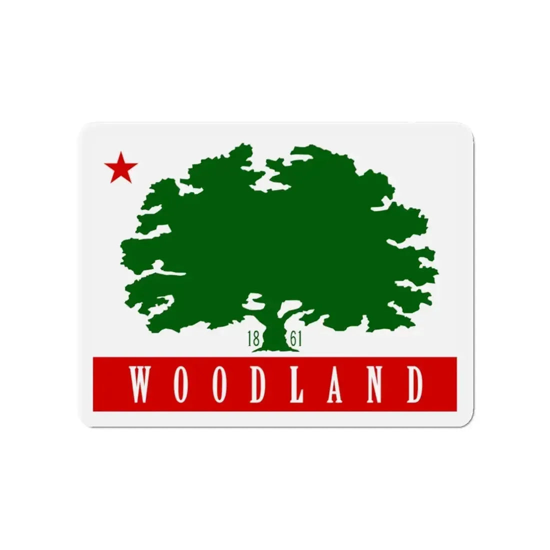 Flag of Woodland California - Refrigerator Magnet 3 Inch - The Sticker Space
