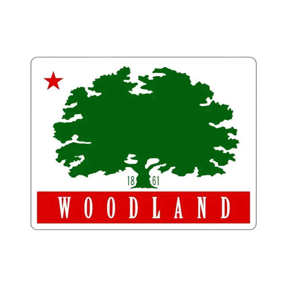 Flag of Woodland, California - STICKER Vinyl Kiss-Cut Decal 6 Inch White - The Sticker Space