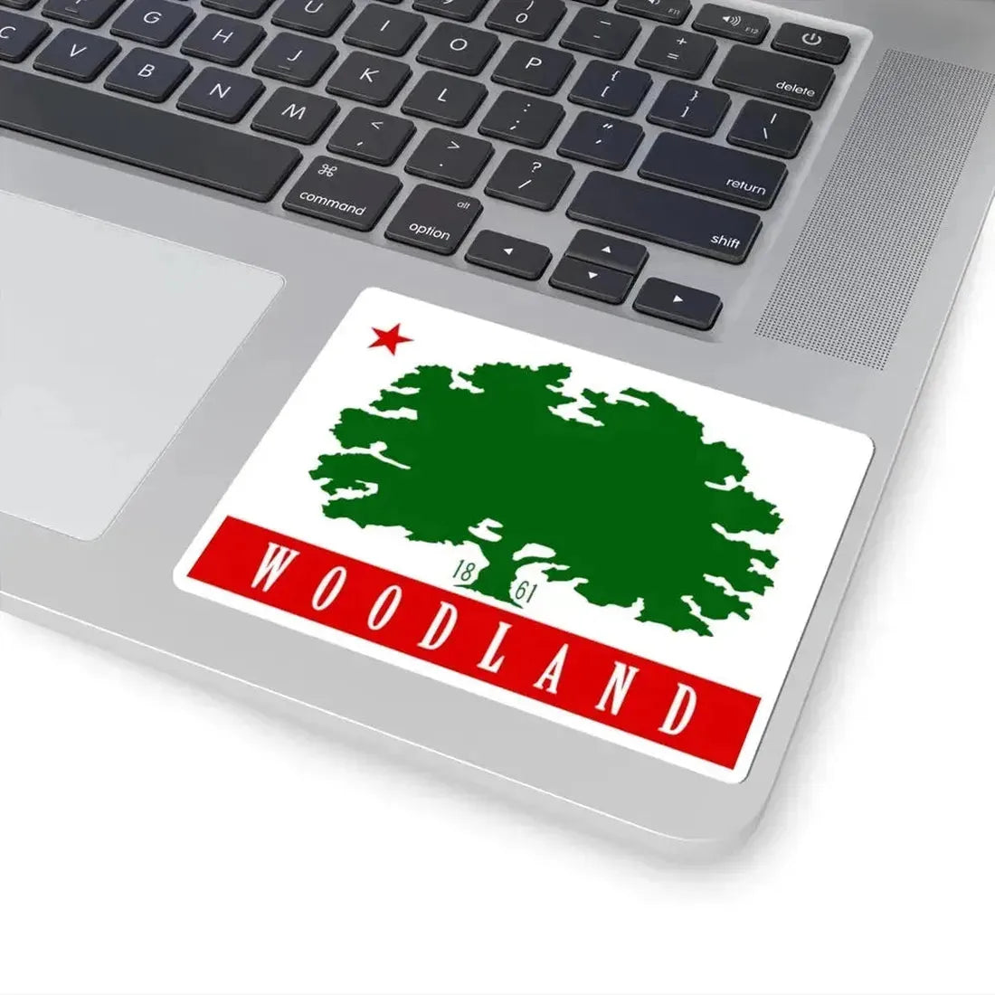 Flag of Woodland California (United States) STICKER Vinyl Kiss-Cut Decal - The Sticker Space