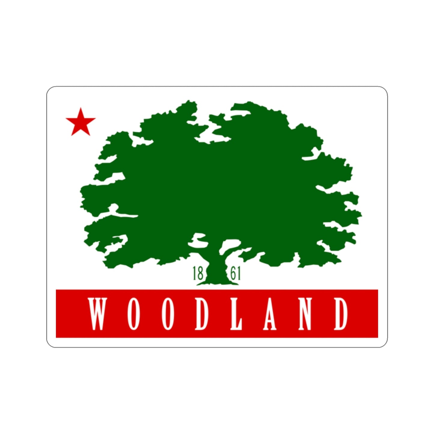 Flag of Woodland California USA STICKER Vinyl Die-Cut Decal-2 Inch-The Sticker Space