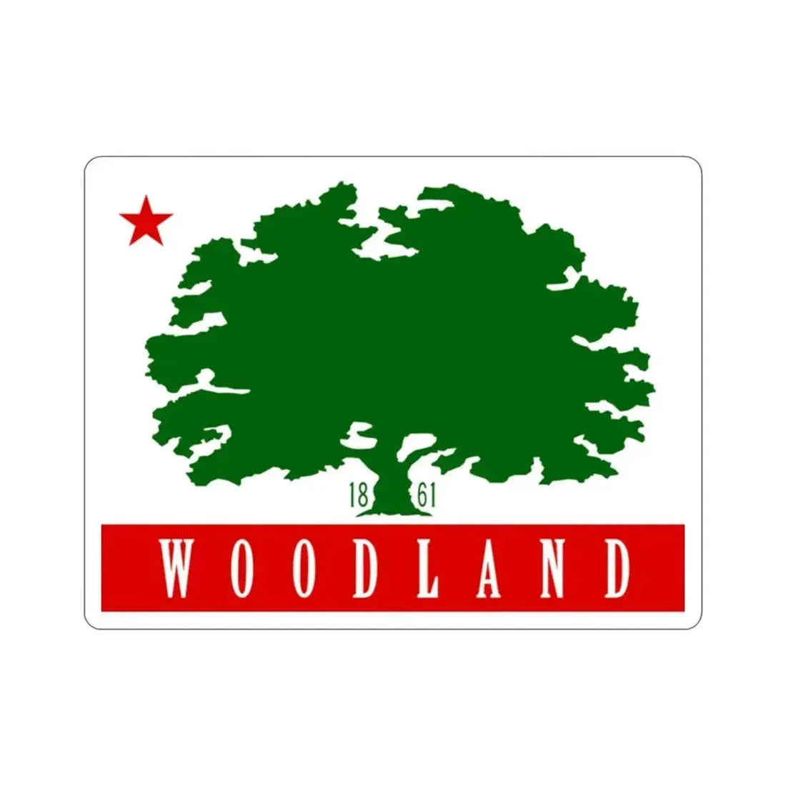 Flag of Woodland California USA STICKER Vinyl Die-Cut Decal - The Sticker Space