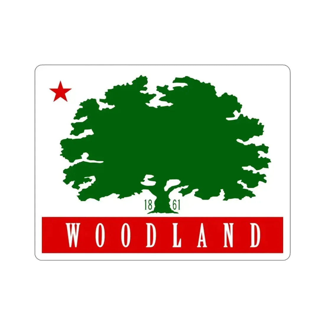 Flag of Woodland California USA STICKER Vinyl Die-Cut Decal - The Sticker Space