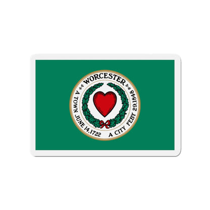 Flag of Worcester Massachusetts - Die-Cut Magnet-3" x 3"-The Sticker Space