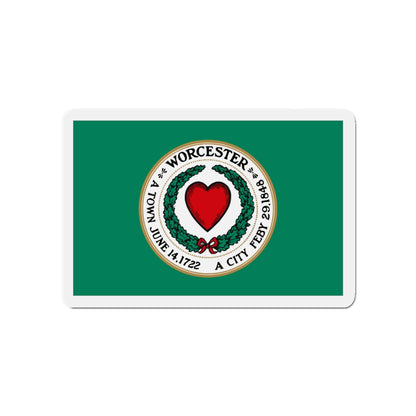 Flag of Worcester Massachusetts - Die-Cut Magnet-4" x 4"-The Sticker Space