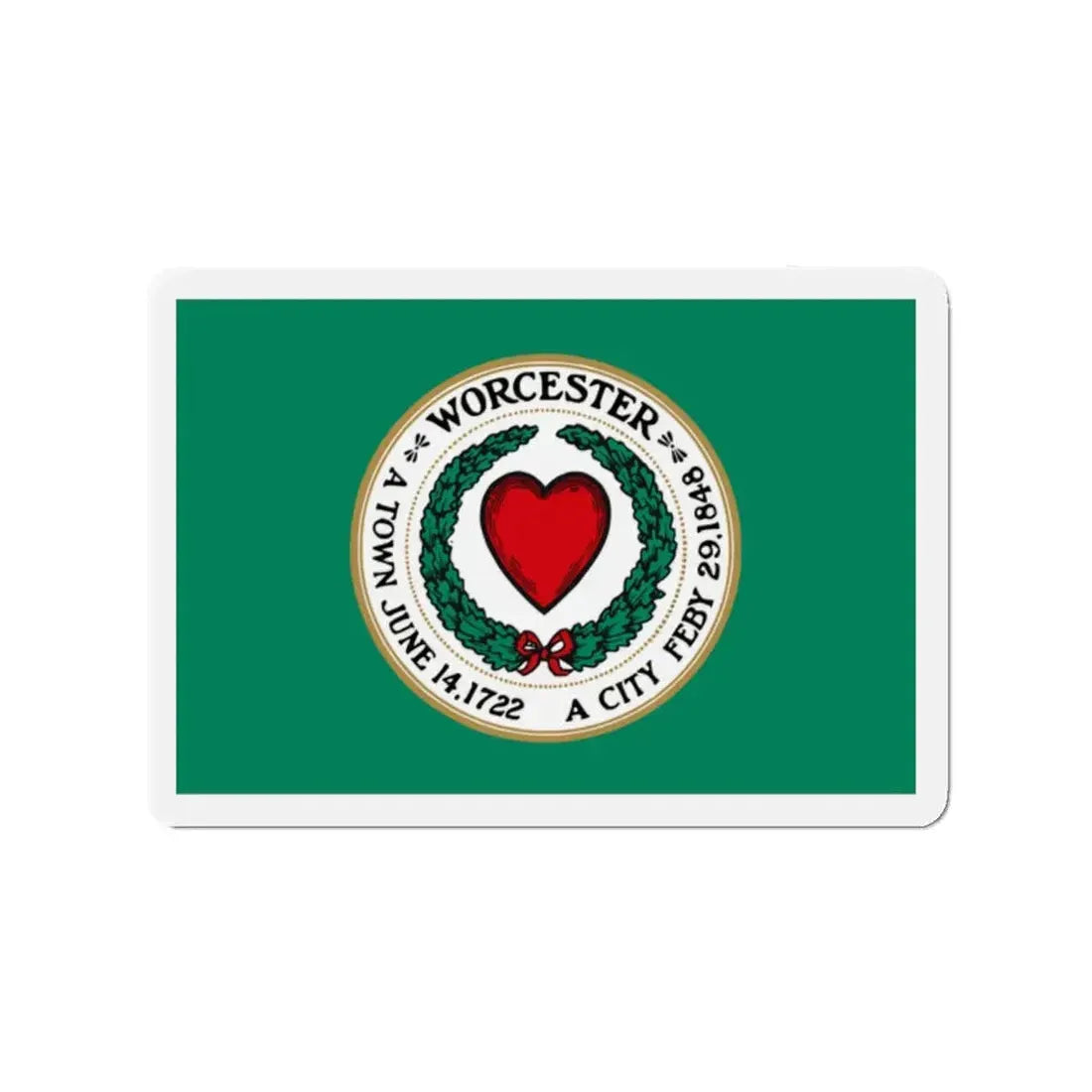 Flag of Worcester Massachusetts - Refrigerator Magnet 2 Inch - The Sticker Space