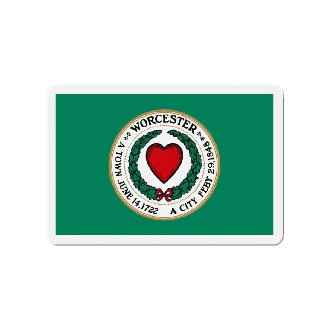 Flag of Worcester Massachusetts - Refrigerator Magnet 3 Inch - The Sticker Space