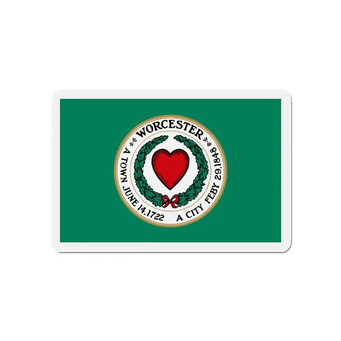 Flag of Worcester Massachusetts - Refrigerator Magnet 4 Inch - The Sticker Space