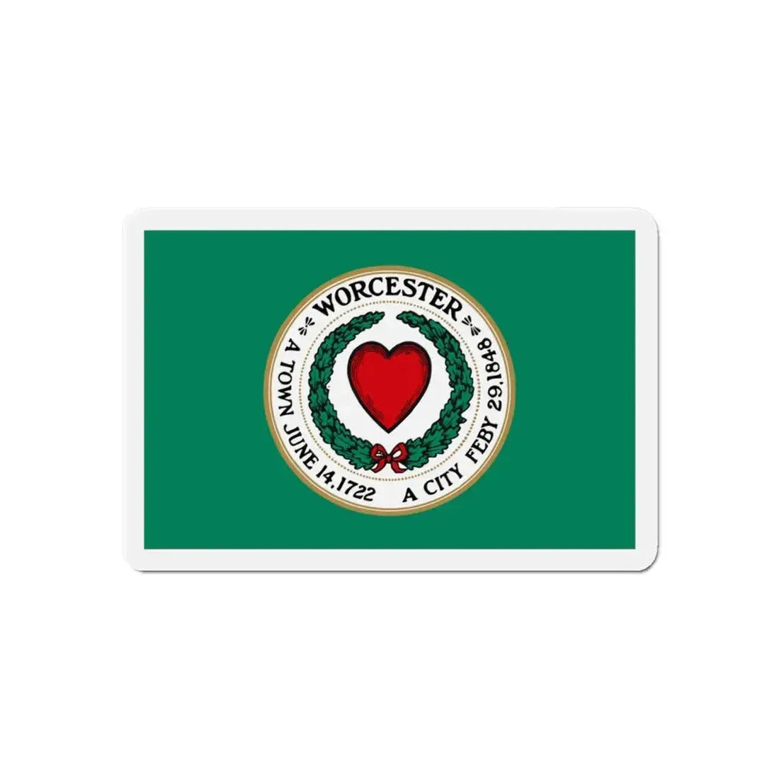 Flag of Worcester Massachusetts - Refrigerator Magnet 6 Inch - The Sticker Space